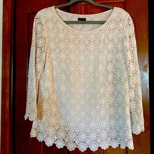 Talbots crochet lace blouse in cream